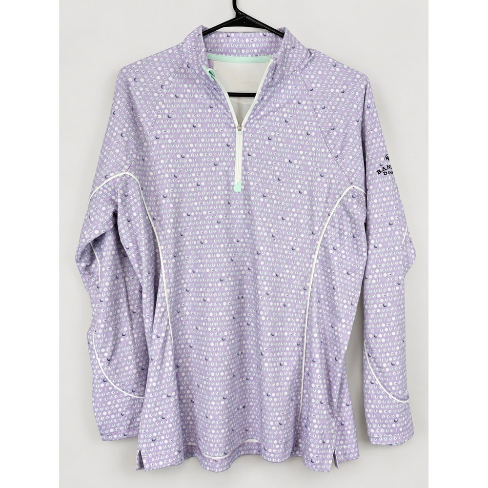 Peter Millar Bandon Dunes Golf Pullover Purple Quarter Zip Women Large